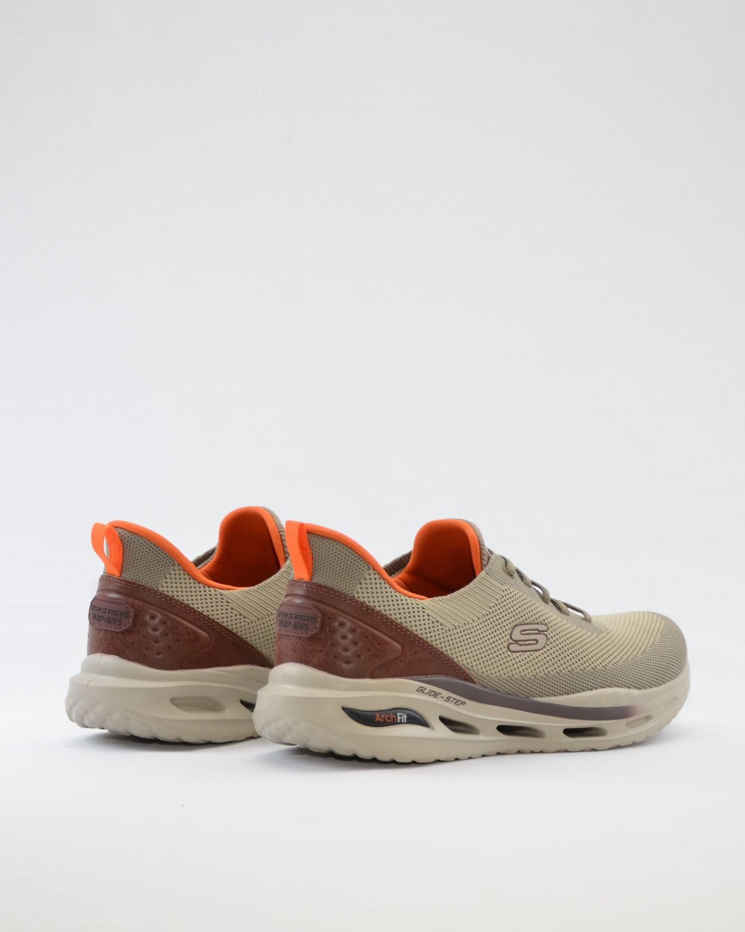 SNEAKERS HOMBRE SKECHERS  BEIGE MARRON 210994 TPE ELASTICOS SLIP-INS
