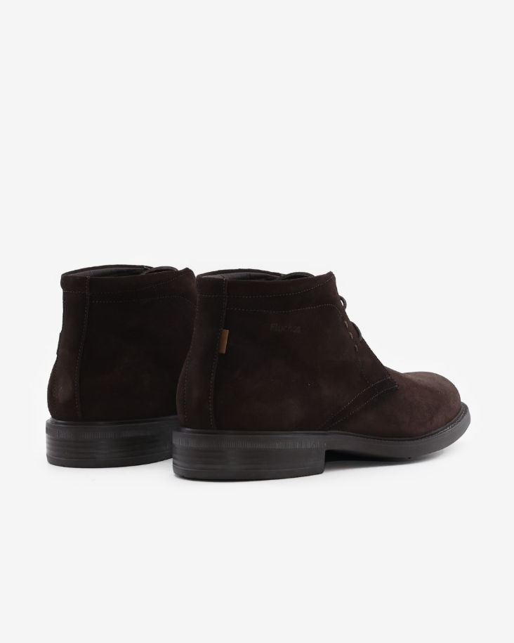 BOTINES CORDON HOMBRE FLUCHOS SERRAJE MARRON F2498 NANTES AFELPADO CAFÉ