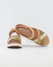 SANDALIA TRENZADA PLANTILLA EXTRAIBLE MUJER ANCHO ESPECIAL MULTI MIEL PIE SANTO 260429