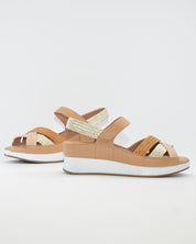 SANDALIA TRENZADA PLANTILLA EXTRAIBLE MUJER  ANCHO ESPECIAL COLOR MULTI MIEL PIE SANTO 260425