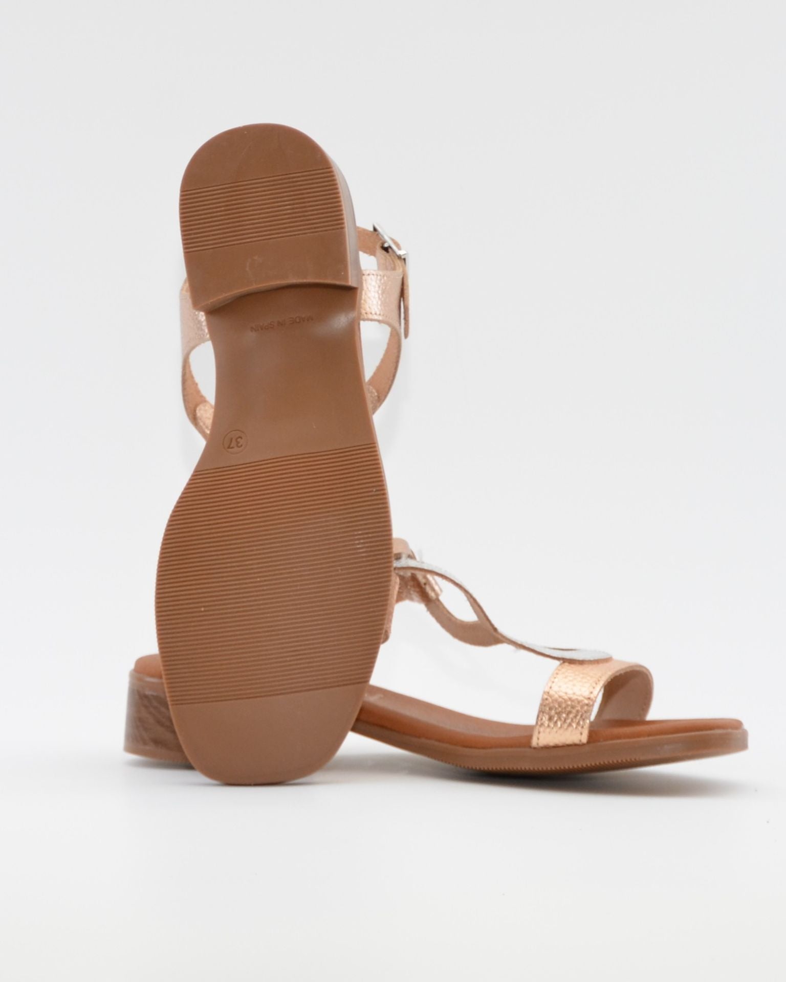 SANDALIA MUJER TACON BAJO PLANTA DE GEL OH MY SANDALS 5893 CAVA COMBI