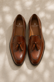 ZAPATO HOMBRE BORLAS TASSEL FLORENTIC CUERO TABAK SUELA DE CUERO