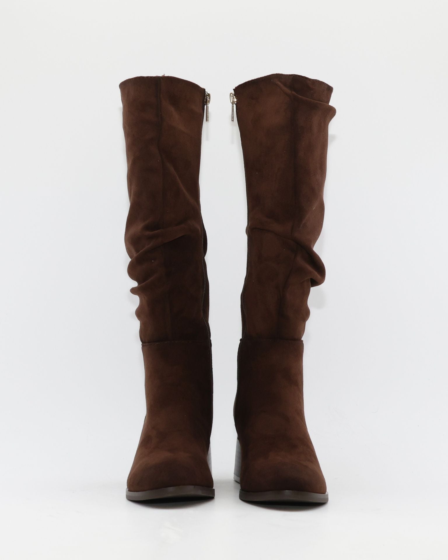 BOTA ALTA MUJER EFECTO SERRAJE MARRÓN CHOCOLATE ARRUGADA 146530