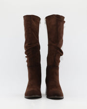 BOTA ALTA MUJER EFECTO SERRAJE MARRÓN CHOCOLATE ARRUGADA 146530