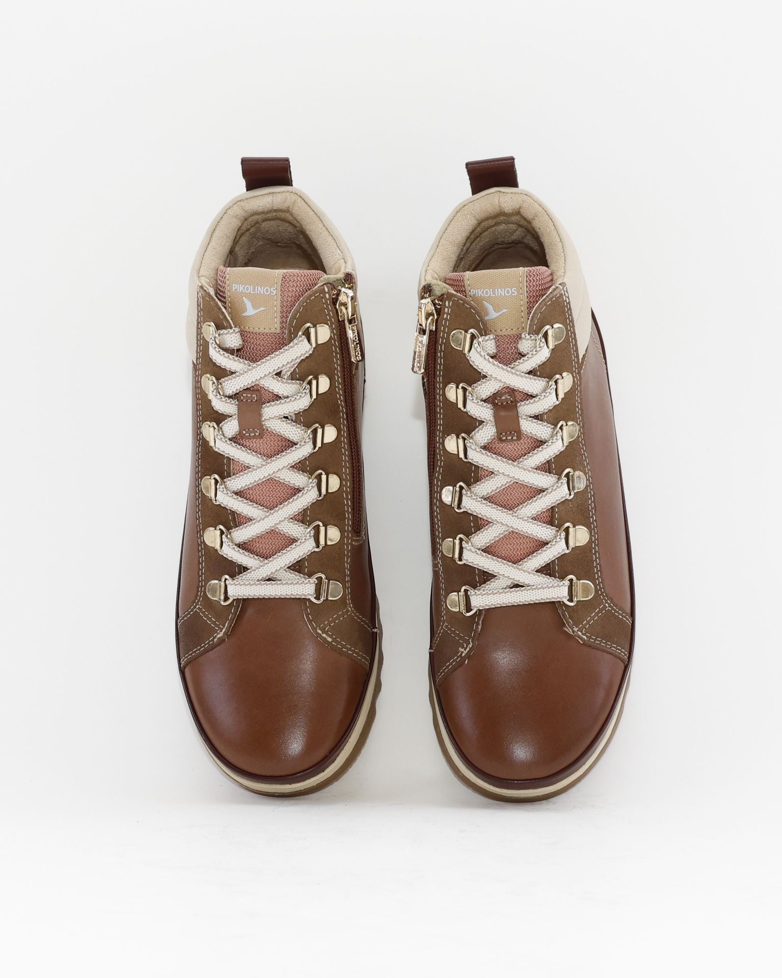 BOTIN DEPORTIVO MUJER  PIKOLINOS CORDONES Y CREMALLERA COLOR TOPO VIGO W3W-8564C9