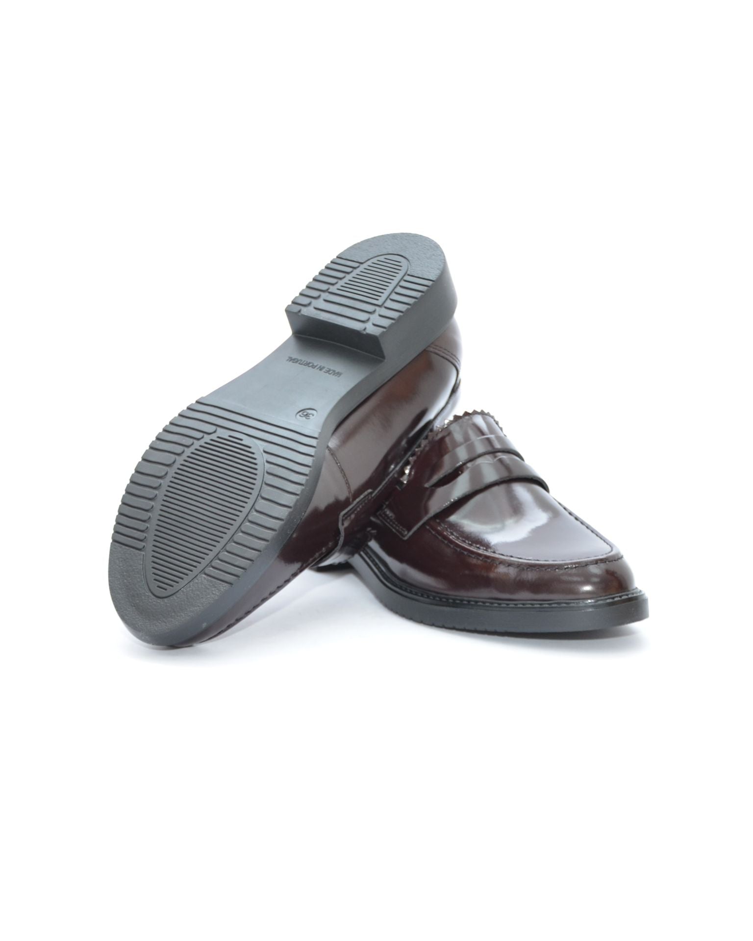 MOCASIN MUJER FLORENTIC BURDEOS PISO GOMA