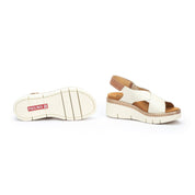 SANDALIA MUJER TIRAS CRUZADAS COLOR BLANCO ROTO PIKOLINOS W0K-0606C1 NATA