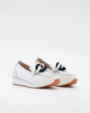 MOCASIN DEPORTIVO MUJER RAFIA BLANCO PLATA ADORNO CADENA THE HAPPY MONK VANITY 011