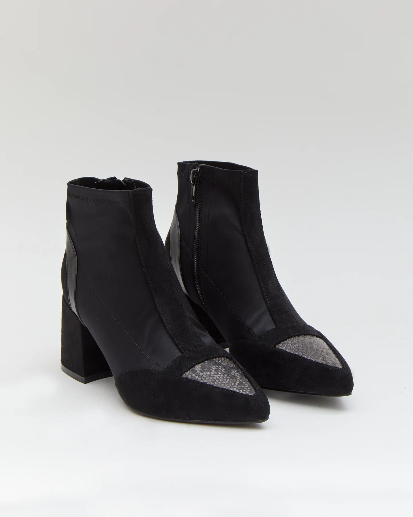 BOTINES LICRA CREMALLERA  NEGRO A5426