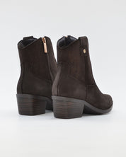 BOTIN MUJER COWBOY SERRAJE MARRÓN CHOCOLATE CON BORDADO CARMELA 164390