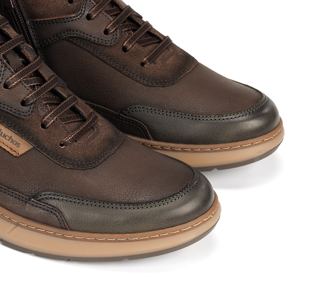 BOTIN MARRON CORDON Y CREMALLERA F2280 JEFF CAFÉ