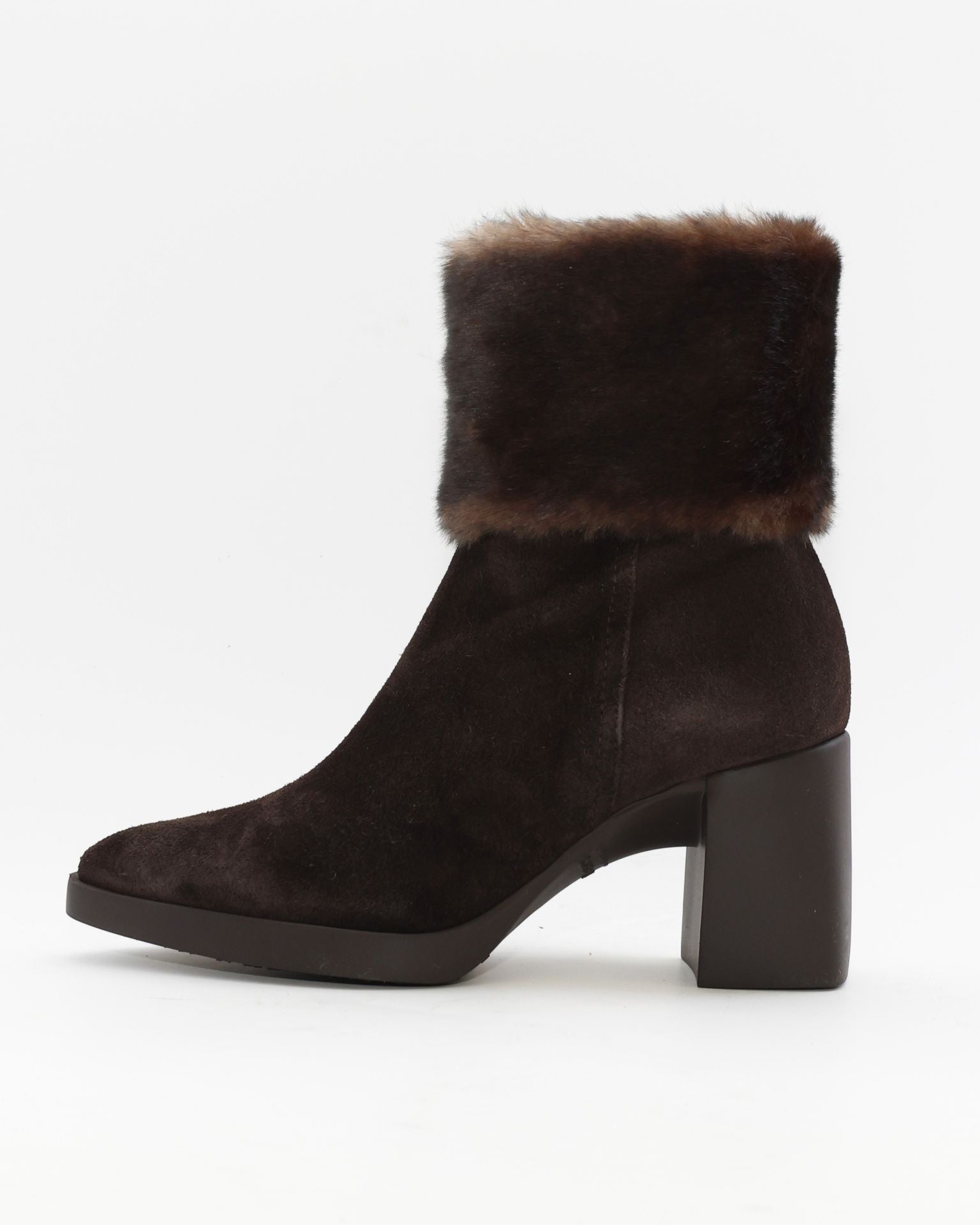 BOTIN TACON MUJER SERRAJE MARRON CHOCOLATE CON PELO WONDERS L-1605 TESTA