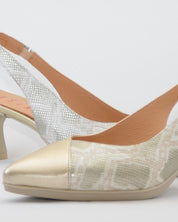 ZAPATO DE VESTIR MUJER DORADO TACON BAJO DESIREE MACA 8 ORO