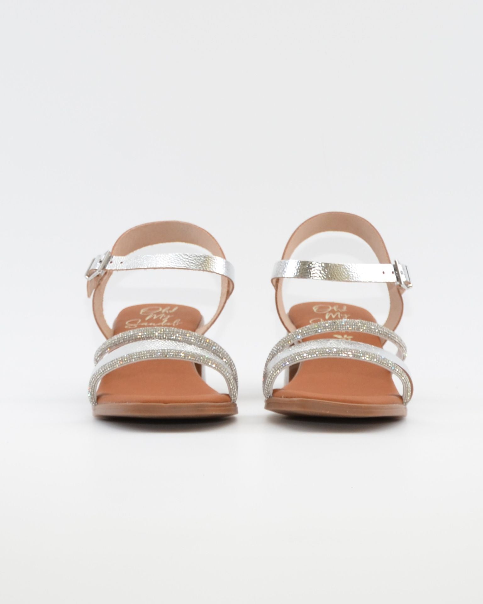 SANDALIA MUJER COLOR PLATA TACON PLANTA DE GEL OH MY SANDALS 5905