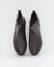 BOTINES DE MUJER CON CUÑA BAJA Y CREMALLERA COLOR MARRON CHOCOLATE VALERIAS 2910