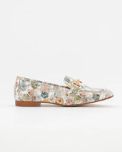 ZAPATO MOCASIN MUJER PLANO ESTAMPADO FLORAL CAYETANO 17202 SAND