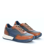 DEPORTIVO HOMBRE COMBINADO CUERO MARINO