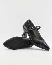 ZAPATO SALON MUJER CON PULSERA CHAROL NEGRO PLANTILLA EXTRAIBLE PITILLOS 11683