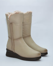 BOTA MUJER CUÑA COLOR TOPO