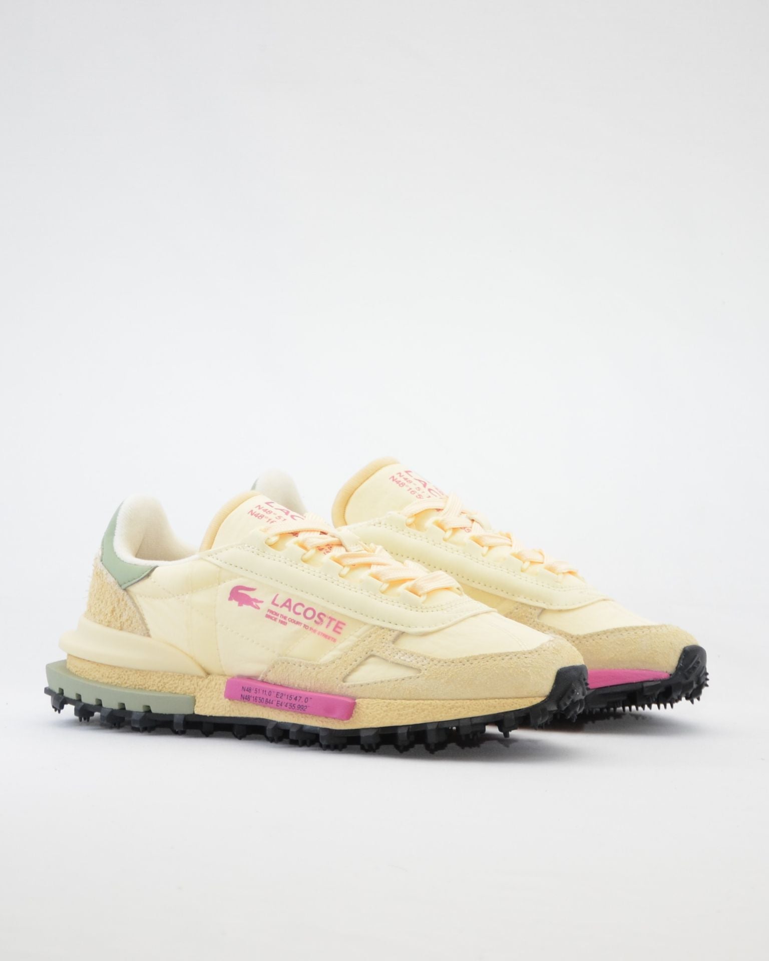 SNEAKERS LACOSTE MUJER ELITE ACTIVE 1261 SFA CREMA VERDE FUXIA