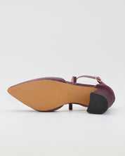 ZAPATO SALÓN MUJER COLOR TERCIOPELO MALVA TACÓN ANCHO Y TIRAS AZAREY 459M066