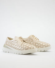 ZAPATO CASUAL MUJER CON CORDONES PITILLOS 11091 DORADO PLANTILLA EXTRAÍBLE