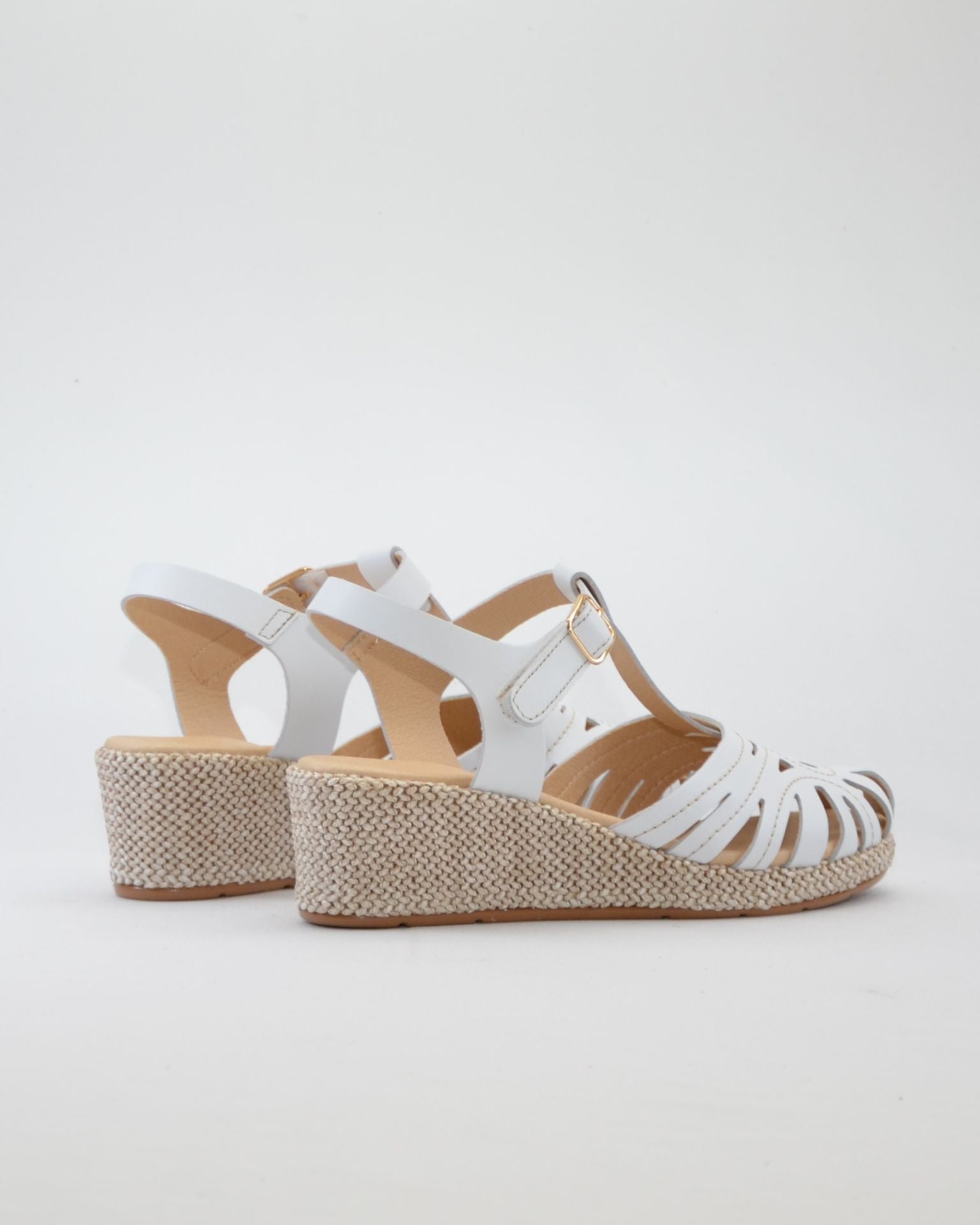 SANDALIA CANGREJERA MUJER CUÑA COLOR BLANCO PITILLOS 11301