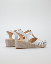 SANDALIA CANGREJERA MUJER CUÑA COLOR BLANCO PITILLOS 11301