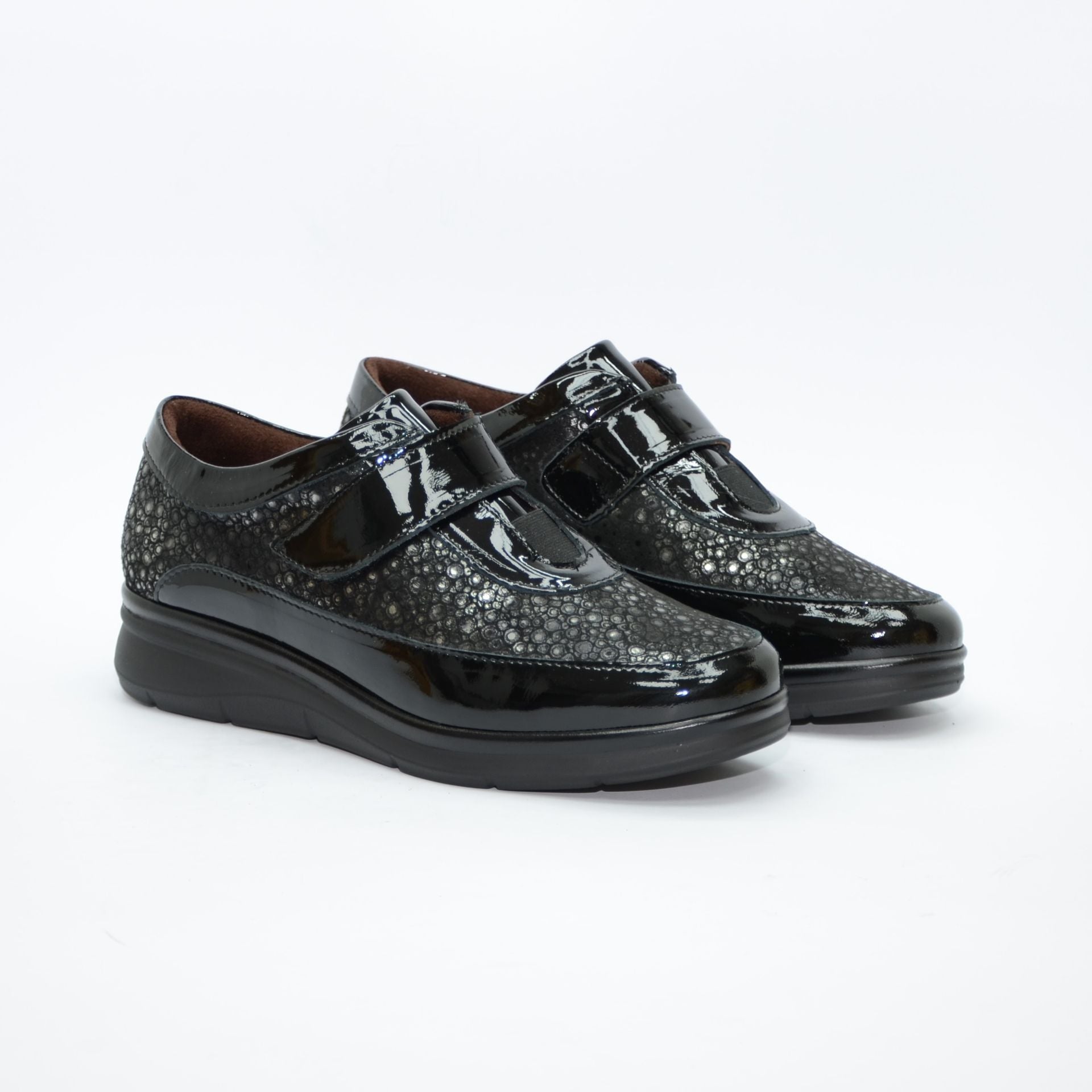 ZAPATO VELCRO ANCHO ESPECIAL NEGRO 10703