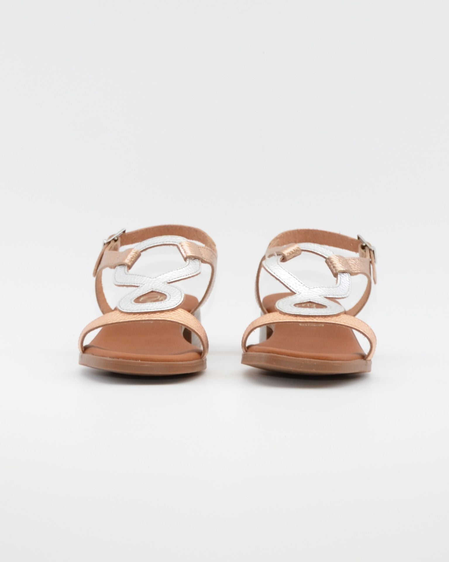 SANDALIA MUJER TACON BAJO PLANTA DE GEL OH MY SANDALS 5893 CAVA COMBI