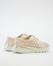 ZAPATO CASUAL MUJER CON CORDONES PITILLOS 11091 DORADO PLANTILLA EXTRAÍBLE