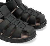SANDALIA HOMBRE CERRADA COLOR NEGRO CIERRE DE VELCRO FLUCHOS AZORES F2198