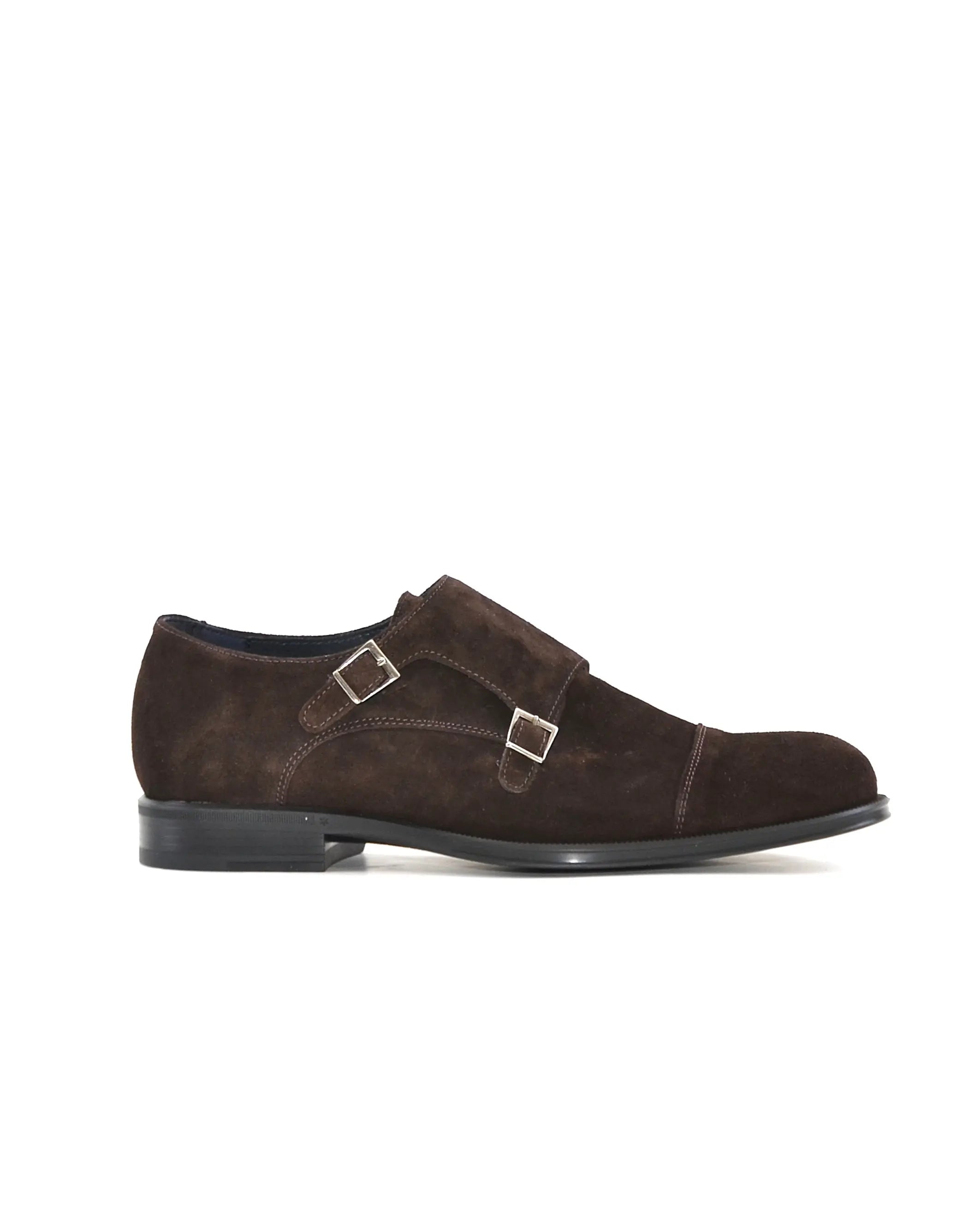 ZAPATO HOMBRE MONKSTRAP SERRAJE MARRON DOS HEBILLAS