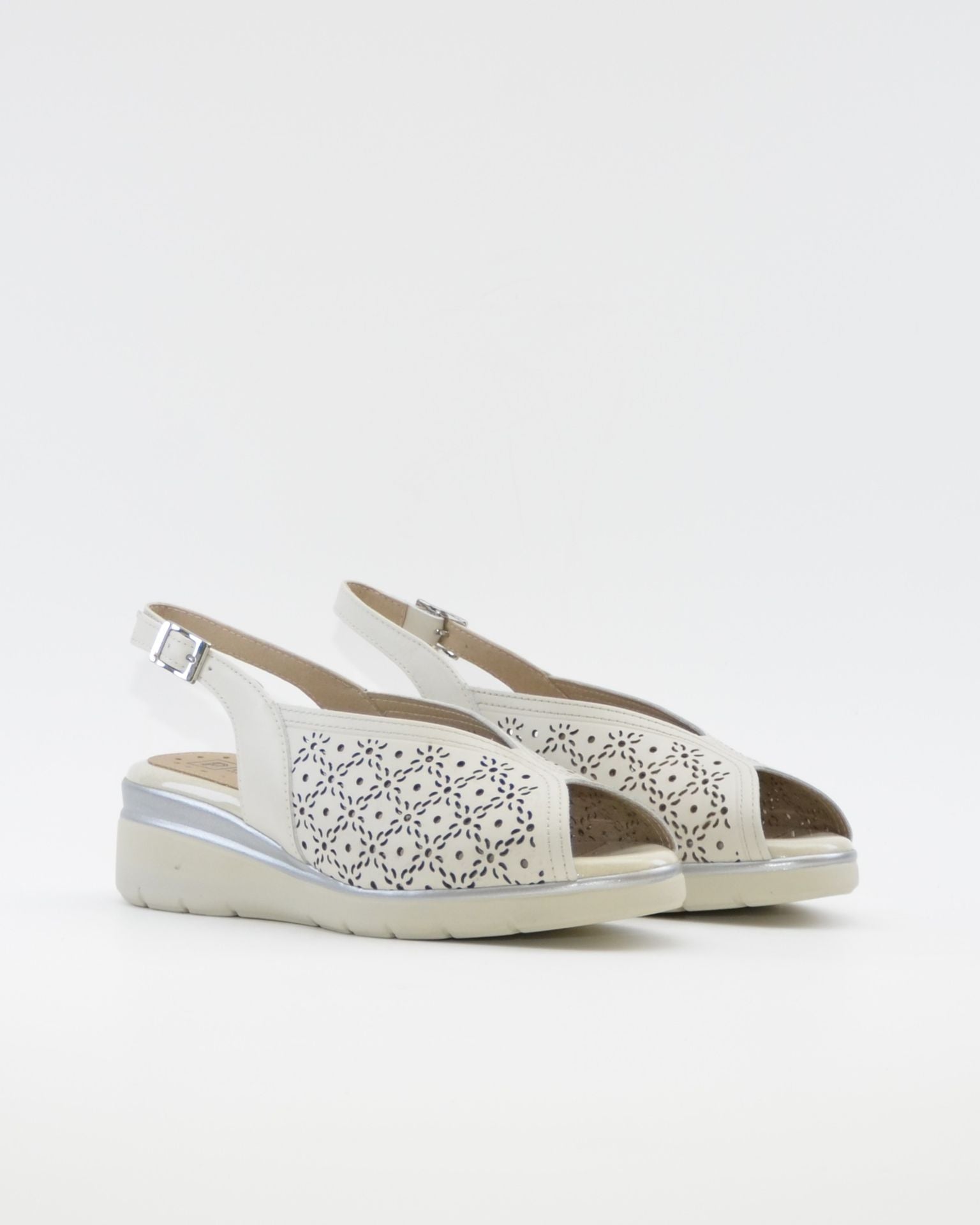 SANDALIA CUÑA BAJA MUJER ANCHO ESPECIAL PITILLOS 11040 GLACIAL