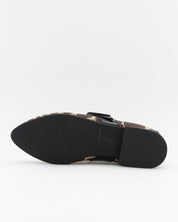 MERCEDITAS MUJER ANIMAL PRINT JIRAFA CHAROL NEGRO CON CORREA Y HEBILLA LACOMBA CEDAR