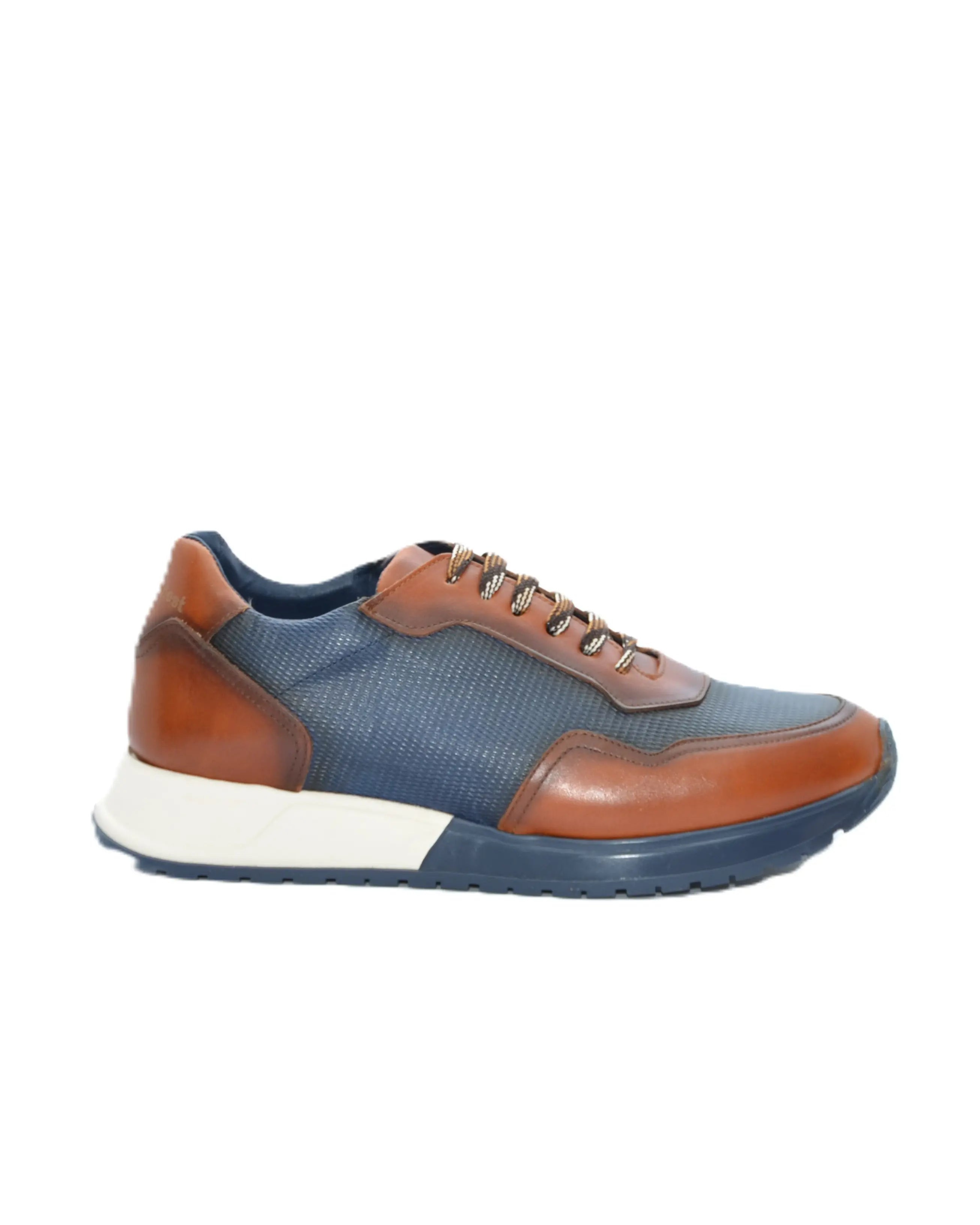 DEPORTIVO HOMBRE COMBINADO CUERO MARINO