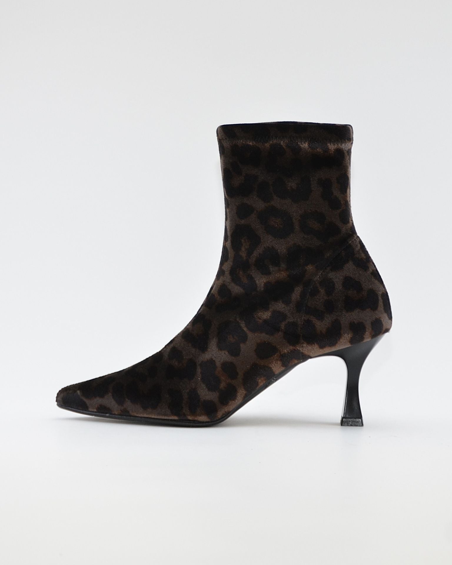 BOTIN LYCRA MUJER COLOR LEOPARDO NEGRO DANIELA VEGA 2475S TERCIOPELO
