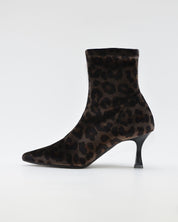 BOTIN LYCRA MUJER COLOR LEOPARDO NEGRO DANIELA VEGA 2475S TERCIOPELO