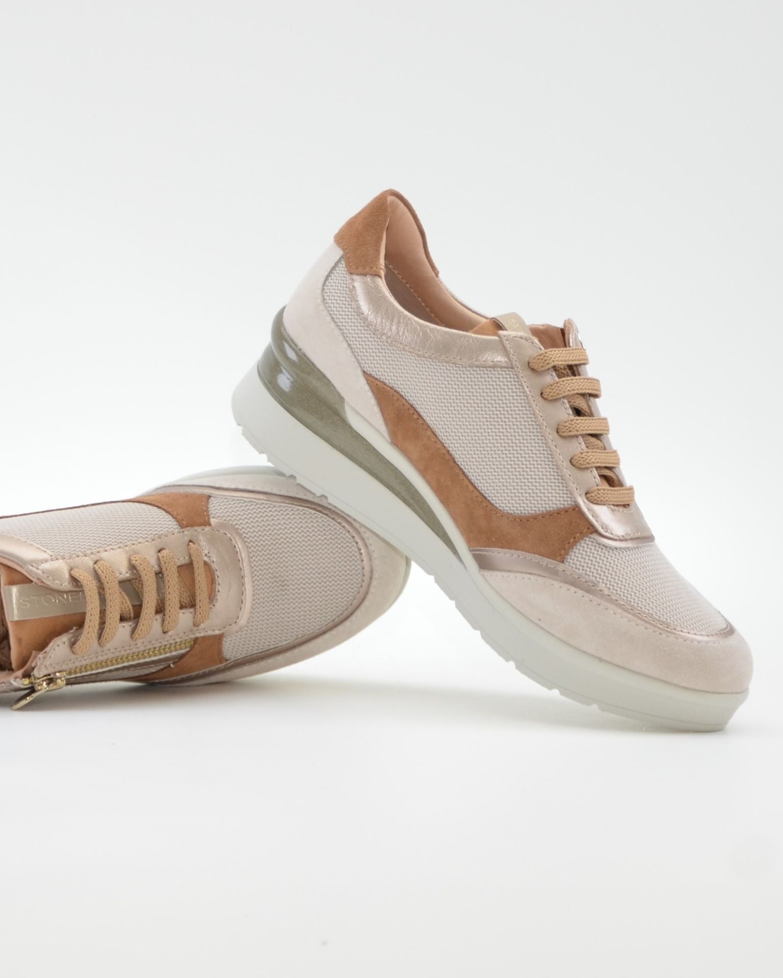 DEPORTIVO MUJER CON CORDONES Y CREMALLERA PLANTILLA EXTRAHIBLE STONEFLY 220740 9YO CREAM