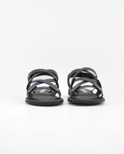 SANDALIA MUJER PLANA PIEL COLOR NEGRO TACHAS LACOMBA BOUGAIN