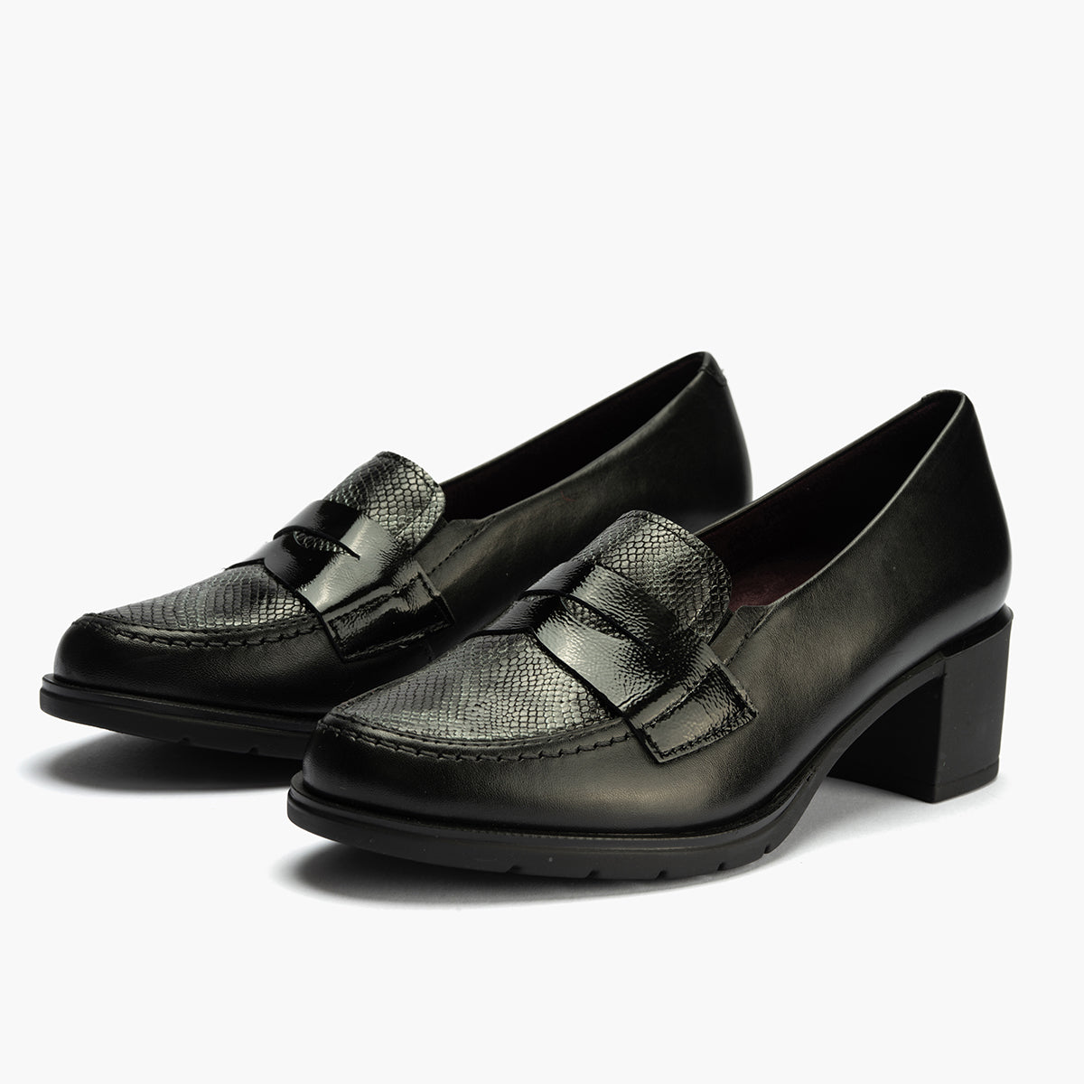 MOCASIN TACON MEDIO NEGRO 10740