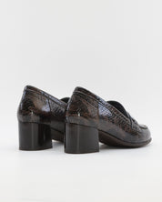 ZAPATO MUJER ANCHO ESPECIAL CON PLANTILLA EXTRAIBLE CHAROL PITÓN MARRÓN PITILLOS 11643