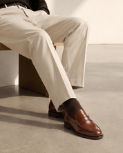 MOCASIN COSIDO A MANO FLORENTIC CHESNUT ANTIFAZ  800 SUELA DE CUERO