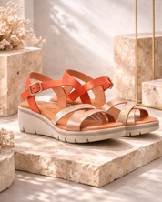 SANDALIA CUÑA MUJER MULTI METALIZADA SALMON KAOLA 3331