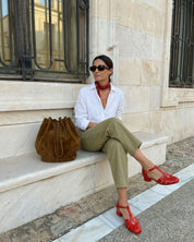 SANDALIA CANGREJERA MUJER CHAROL ROJO LACOMBA FRESSIA