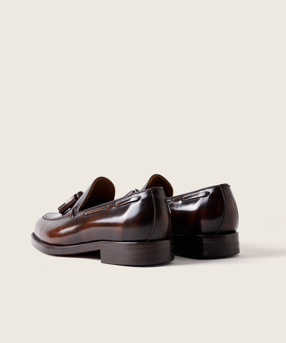 ZAPATO HOMBRE BORLAS TASSEL FLORENTIC MARRON SUELA DE CUERO