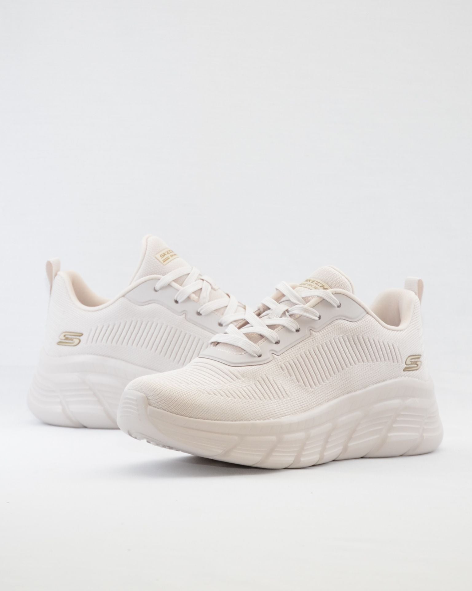 SNEAKERS MUJER SKECHERS 117385 OFWT BLANCO CORDONES BOBS SPORT