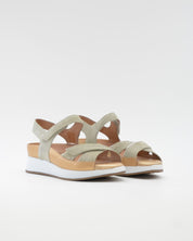 SANDALIA CRUZADA PLANTILLA EXTRAIBLE MUJER TRES VELCROS ANCHO ESPECIAL COLOR VERDE PIE SANTO 260381 EUCALIPTO