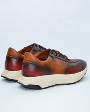 DEPORTIVO HOMBRE COMBINADO CUERO BURDEOS