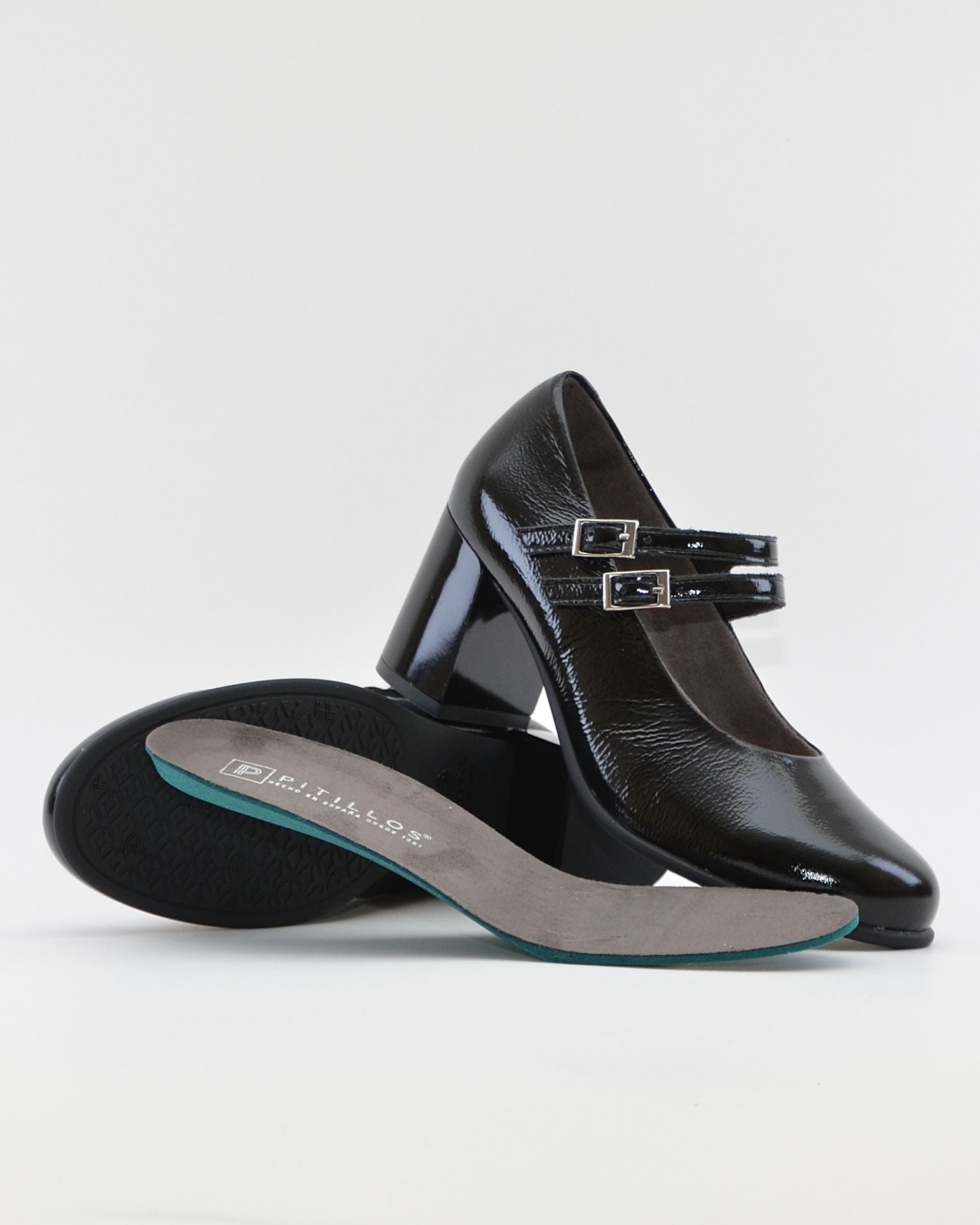 ZAPATO SALON MUJER CON PULSERA CHAROL NEGRO PITILLOS 11651